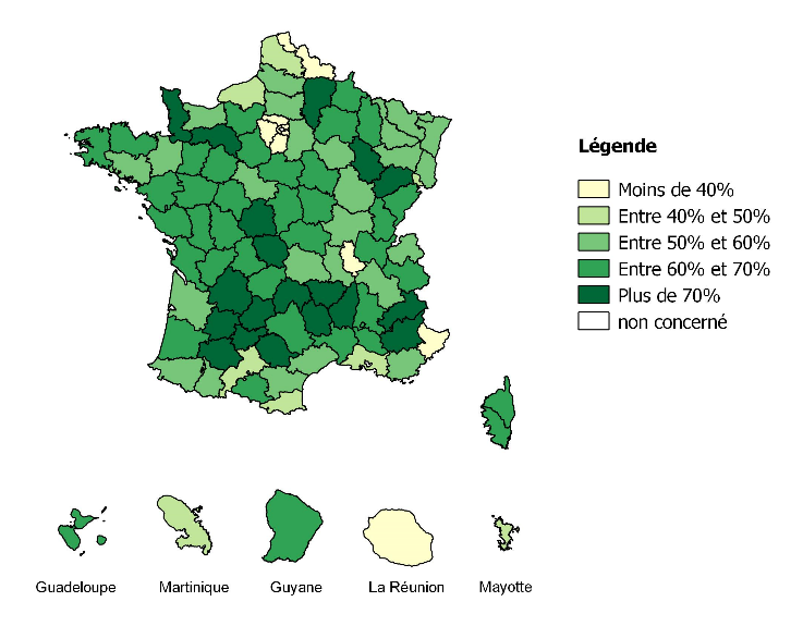 Part des morts sur bidi dans le département