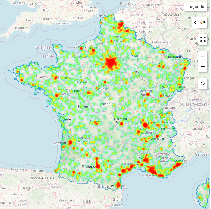 Carte des accidents et des radars