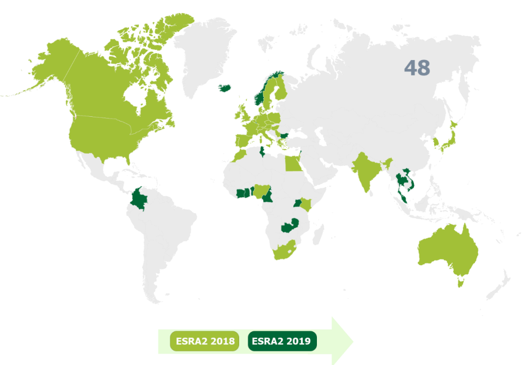 ESRA 2 Pays participant à ESRA2