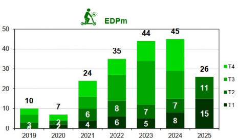 Mortalité des usagers d'EDPm par trimestre