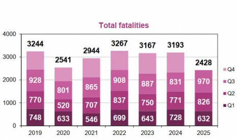 Fatalities per trimester